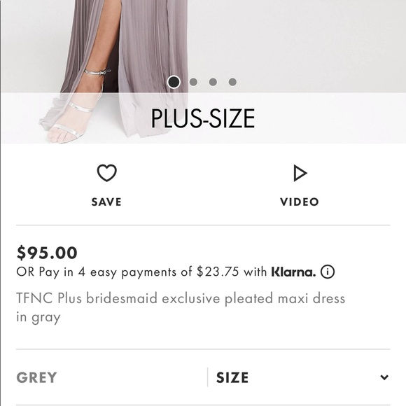 ASOS TFNC PLUS Bridesmaid dress pleated maxidress. - Picture 4 of 4